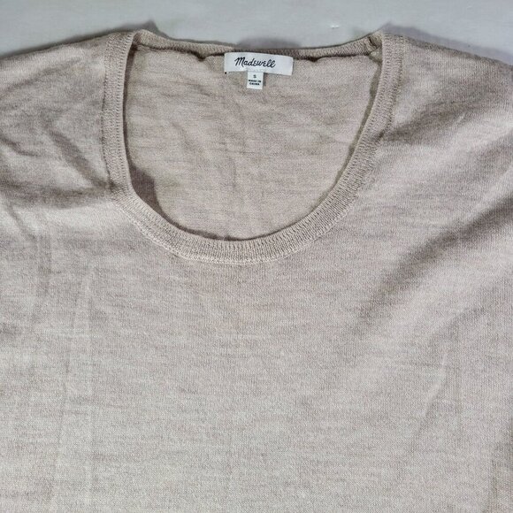 Madewell Beige Merino Wool Blend Long Sleeve Sweater Womens Size S - Picture 2 of 9